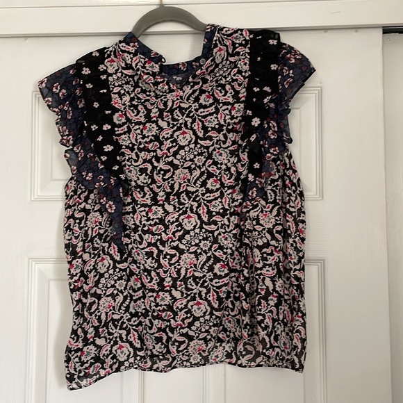 Joie Floral Lace Trim Top (XL) - Picture 2 of 9